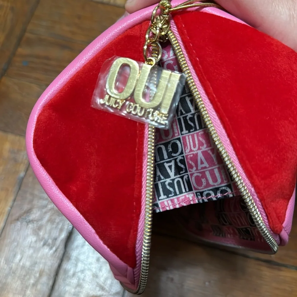 3/$18 Pink and Red Juicy Couture OUI Women's cosmetic Bag with tag